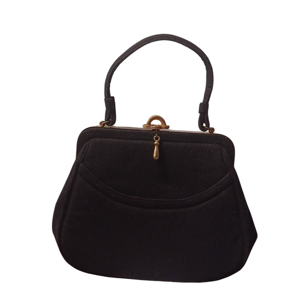 Vintage Classic Black Felt Handbag